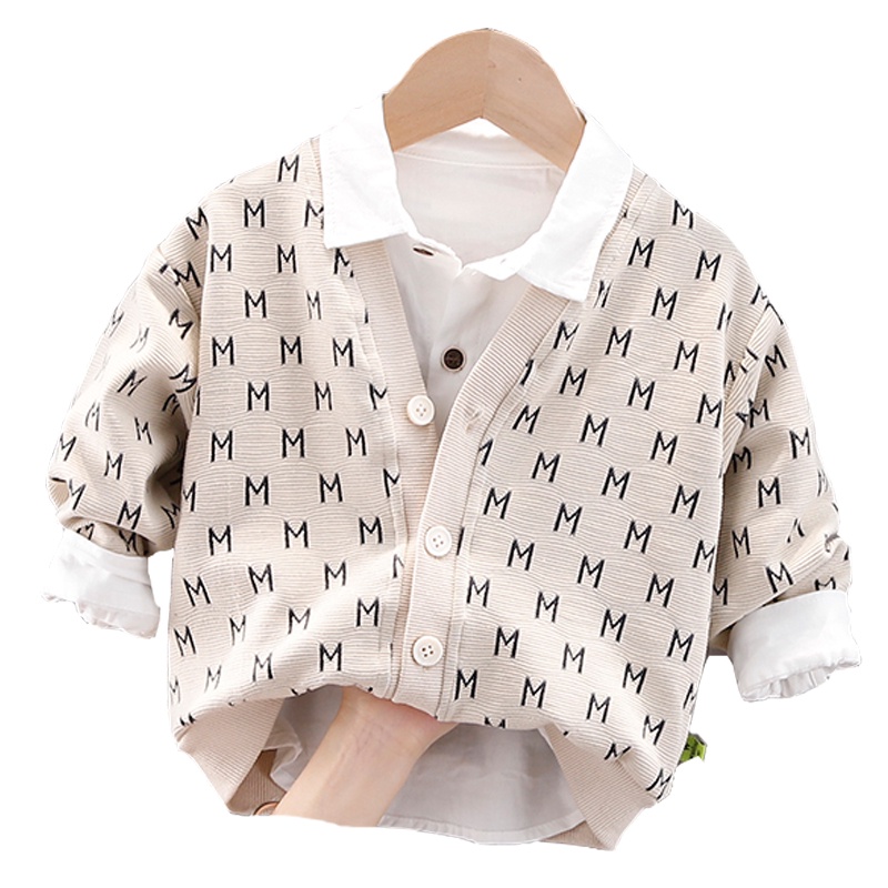 Áo khoác Cardigan dệt kim cổ chữ V thời trang xuân thu cho bé trai