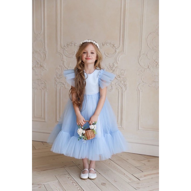 Đầm xoè nhún chân cho bé 4 đến 14t