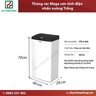 Thùng rác Fitis Mega nhấn 40 lít STL2