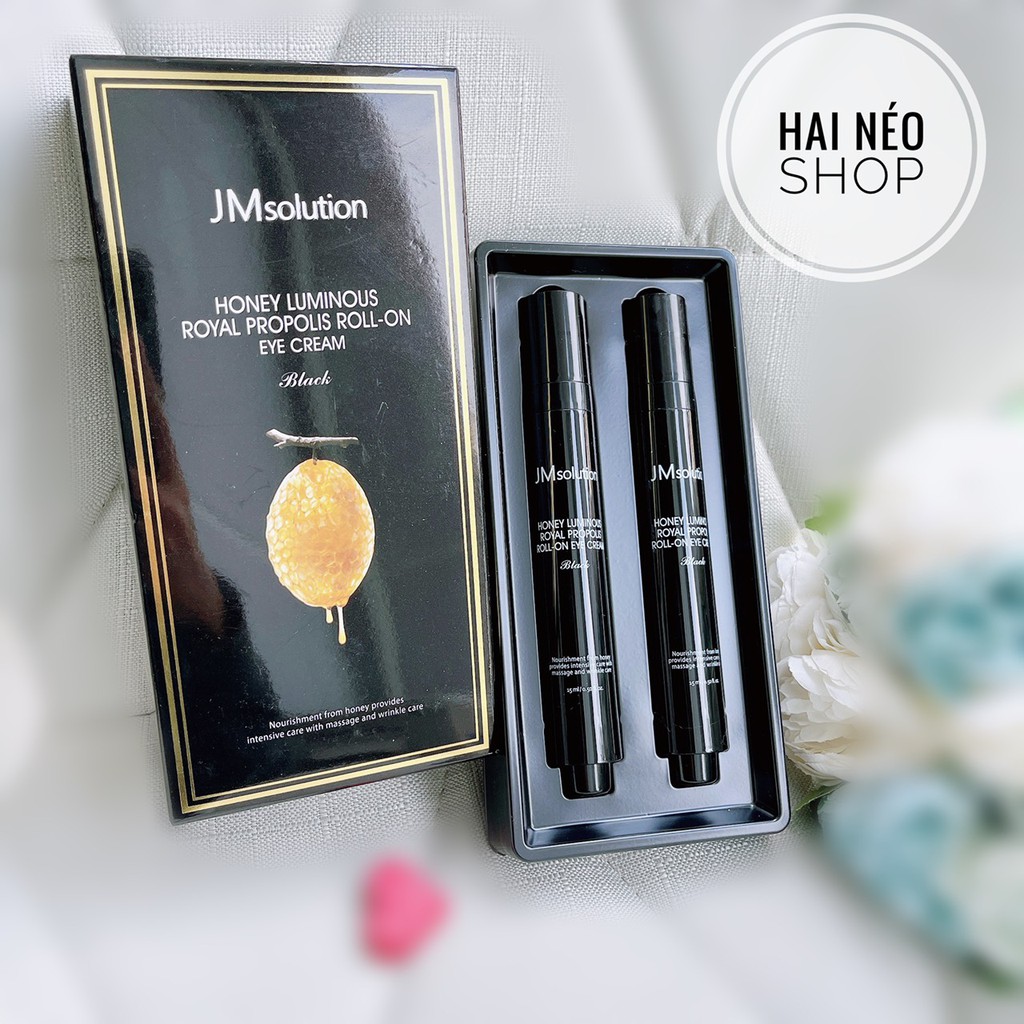 Lăn dưỡng mắt chống nhăn, thâm, bọng mắt JM Solution Honey Luminous Royal Propolis Roll On Eye Cream (Hàn Quốc)