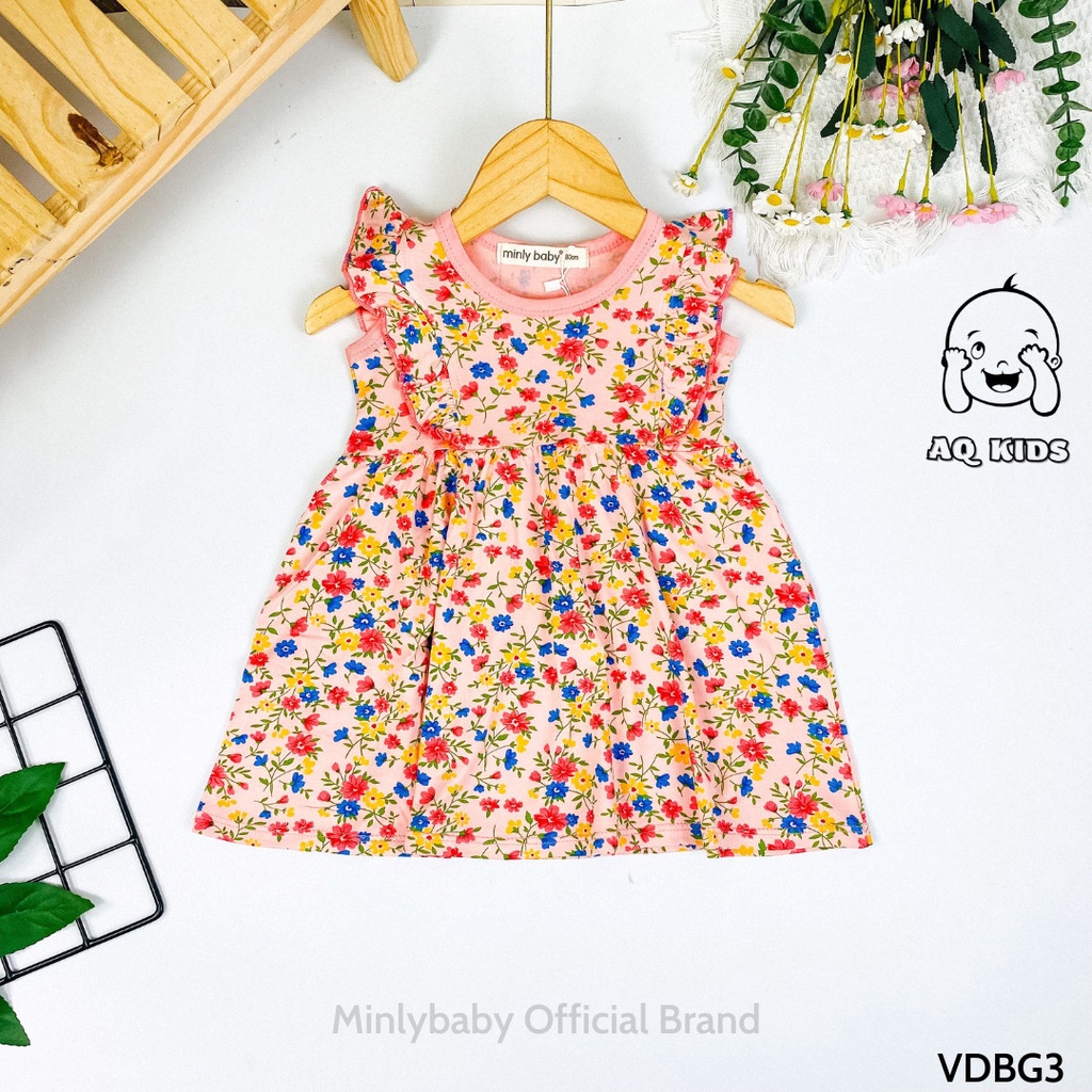 [Bé 8-22Kg] Váy đầm bé gái họa tiết bông hoa - HÀNG CHÍNH HÃNG cho bé Size 80-130 Unibaby - LVDBG3