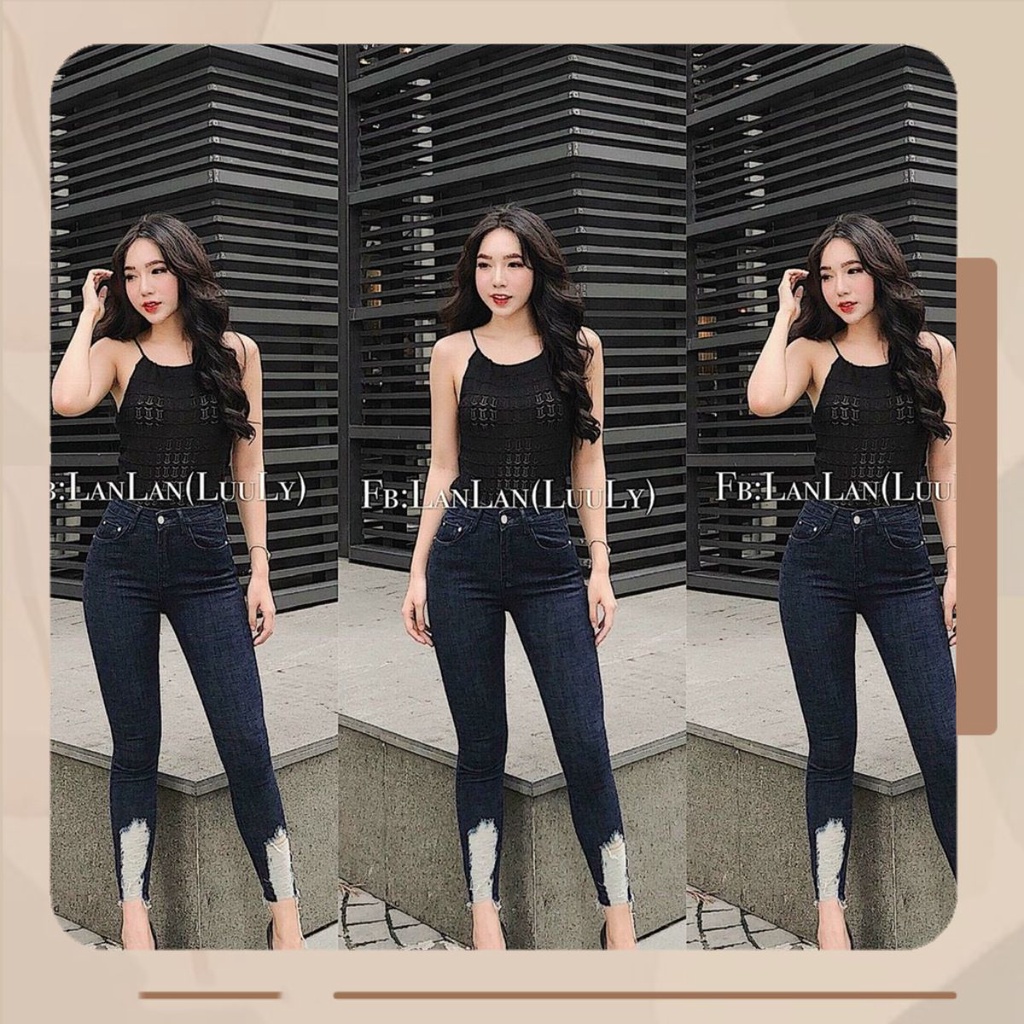 { SIZE 60-90KG } QUẦN JEAN LỠ 9 TẤC RÁCH NHẸ LƯNG CAO