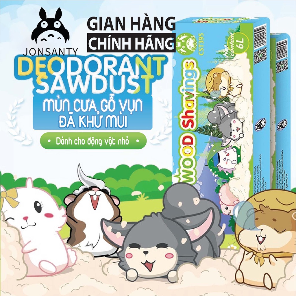 Mùn cưa lót chuồng hamster hãng JONSANTY tạo sự thoải mái lành tính mùn gỗ đã sát khuẩn, sấy khô gói 6LB đến 12LB