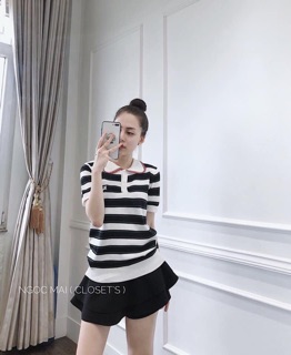 Áo len kẻ ngang