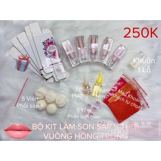 BỘ KIT LÀM SON SÁP 5 THỎI HANDMADE.