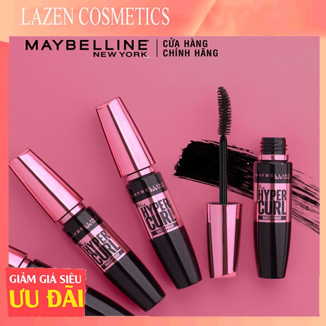 [HÀNG CHĨNH HÃNG]Mascara Dài Mi và Cong Mi Maybelline New York Hyper Curl Waterproof Chuốt Mi Đen 9.2ml- Lazencosmetics