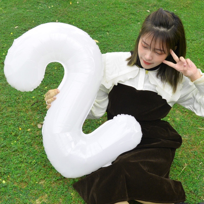 Bong Bóng Lõi Nhôm 32 Inch Màu Trắng Dùng Trang Trí Tiệc Sinh Nhật