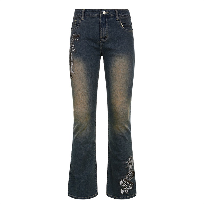 Quần jeans dài ống loe thời trang cho nữ