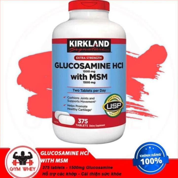 Viên Uống Hỗ Trợ Xương Khớp KIRKLAND Glucosamine HCI with MSM - 375 viên - Từ Mỹ