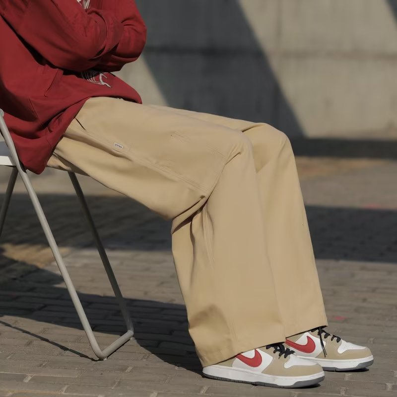 Quần ống rộng Dáng Suông Bằng Vải Cotton Dày Dặn Thời Trang Mùa Thu Kiểu Nhật Bản Hàng Mới Dành Cho Bạn Nam