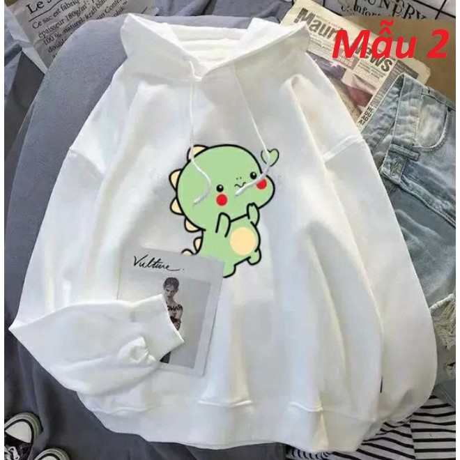 Các mẫu áo hoodie khủng long tim hồng chất nỉ bông dày siêu ấm, cho các bạn đi học,