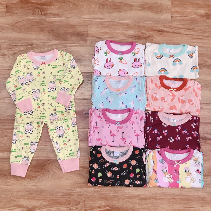 Bộ cotton borip dài tay bé gái 8-22kg