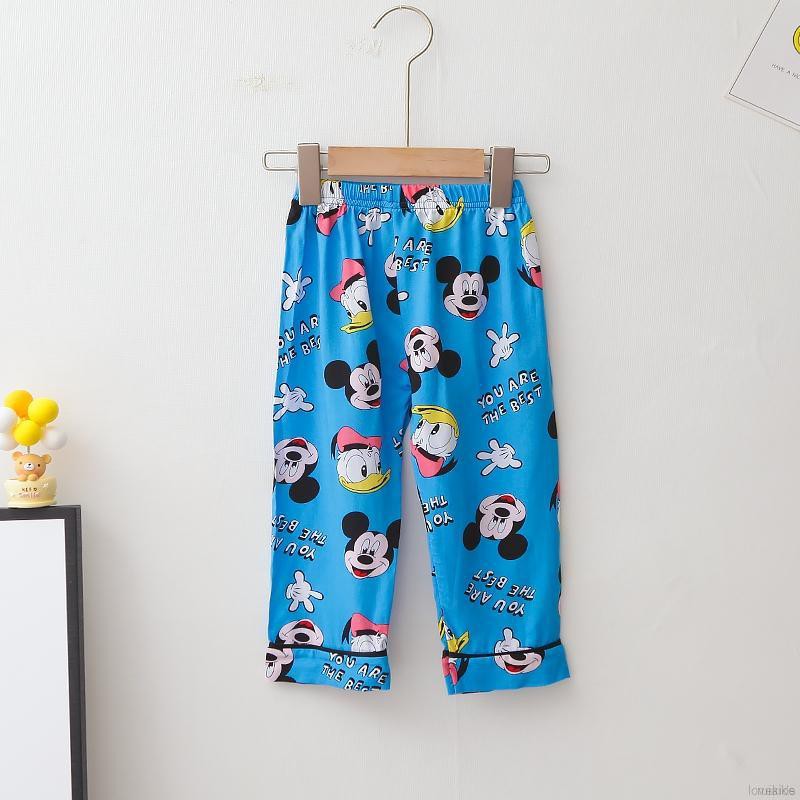 Bộ Pijama Dài Tay In Hình Chuột Mickey Dễ Thương Cho Bé Từ 0-6 Tuổi