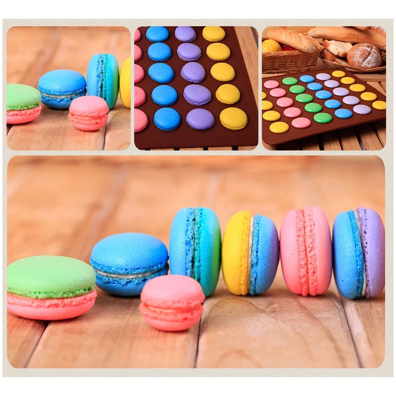 Khuôn Silicon Làm Bánh Macaroon 30 Ngăn Tiện Dụng
