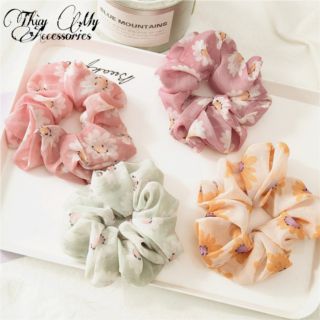 Cột tóc scrunchies hoa cúc- Thùy My Accessories