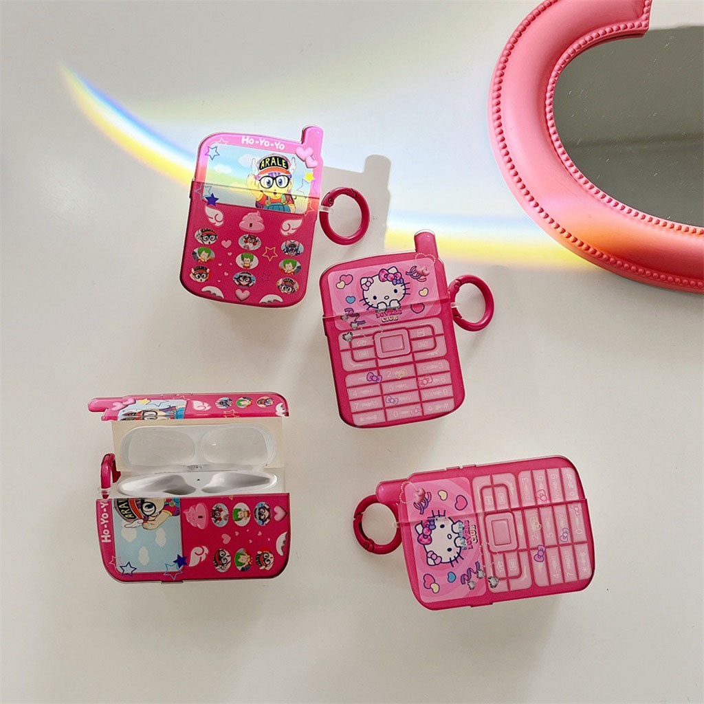 Vỏ Bảo Vệ Hộp Sạc Tai nghe không dây Airpods 1/2 3 Pro GSM Hình Điện Thoại Dễ Thương