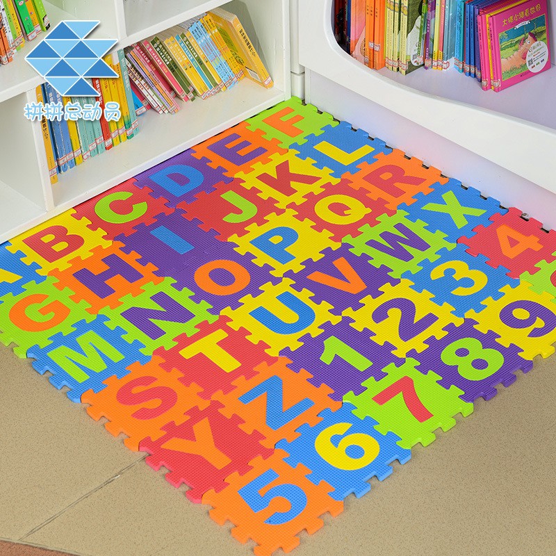 Bộ 36 miếng thảm xốp xếp hình giúp bé học chữ cái và toán số