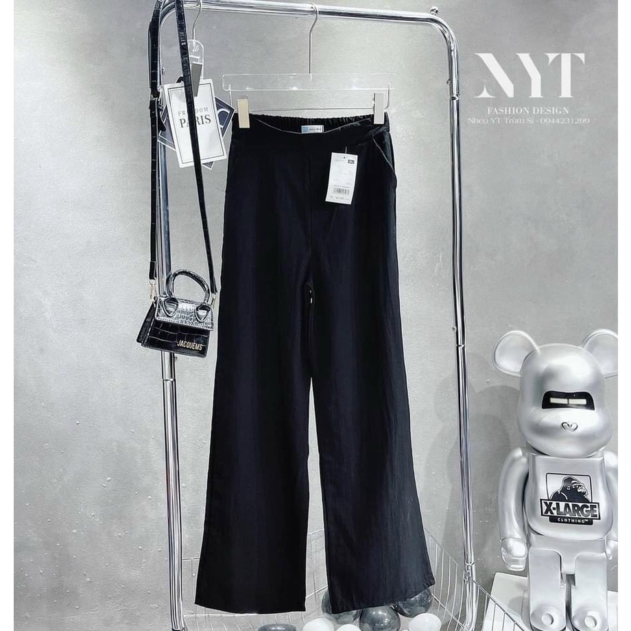 QUẦN ỐNG RỘNG ĐŨI DÀI NỮ LƯNG THUN CO GIÃN CAO CẤP MÀU TRẮNG ĐEN SIÊU CÁ TÍNH CỰC SANG THỜI THƯỢNG NITIQC