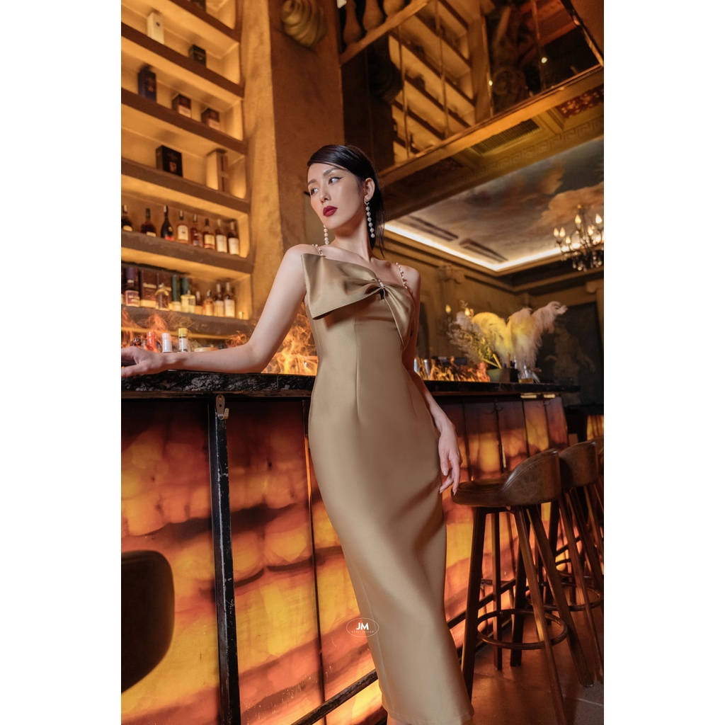 Đầm Dáng Dài JM Hai Dây Nơ Ngực 1P02.2112KT