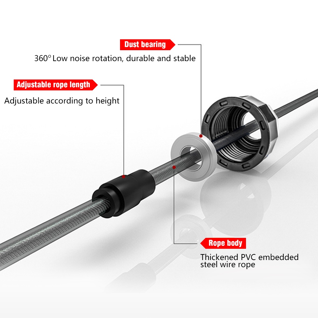 [Global] Adjustable Skipping Rope Tangle-Free Fitness Speed Jump Rope Ball Bearing PVC Jump Cable