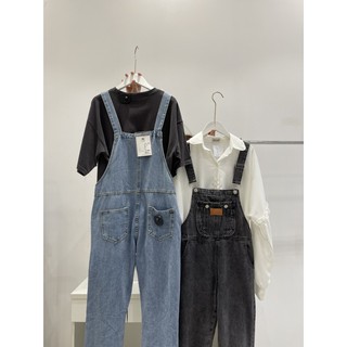 Yếm jean đáp da túi ngực CICISTUDIO