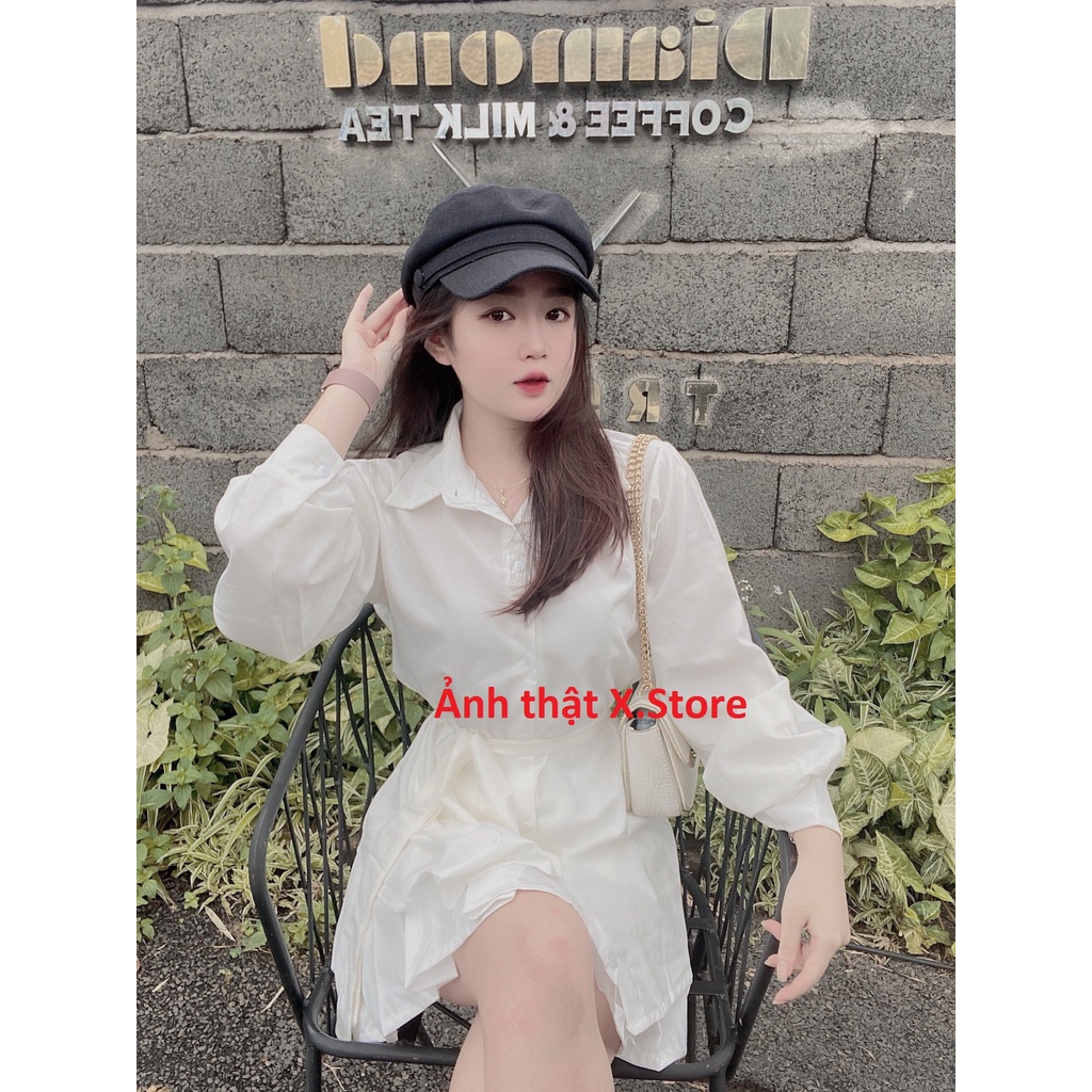 Set Váy Sơ Mi Kèm Đai Buộc Unisex X.store Có Ảnh Thật  + Đánh Giá + Video Tự Quay Hot Trend 2021 Mặc Được Nhiều Kiểu | BigBuy360 - bigbuy360.vn