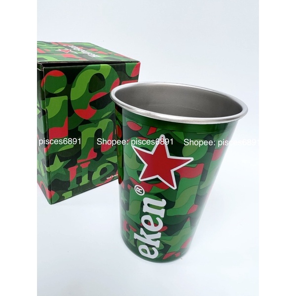 Ly HEI.NE.KEN 350ml phiên bản lễ hội, chất liệu metal cao cấp