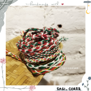 Vòng kumihimo màu Giáng sinh l Vòng tay, vòng chân bằng chỉ handmade