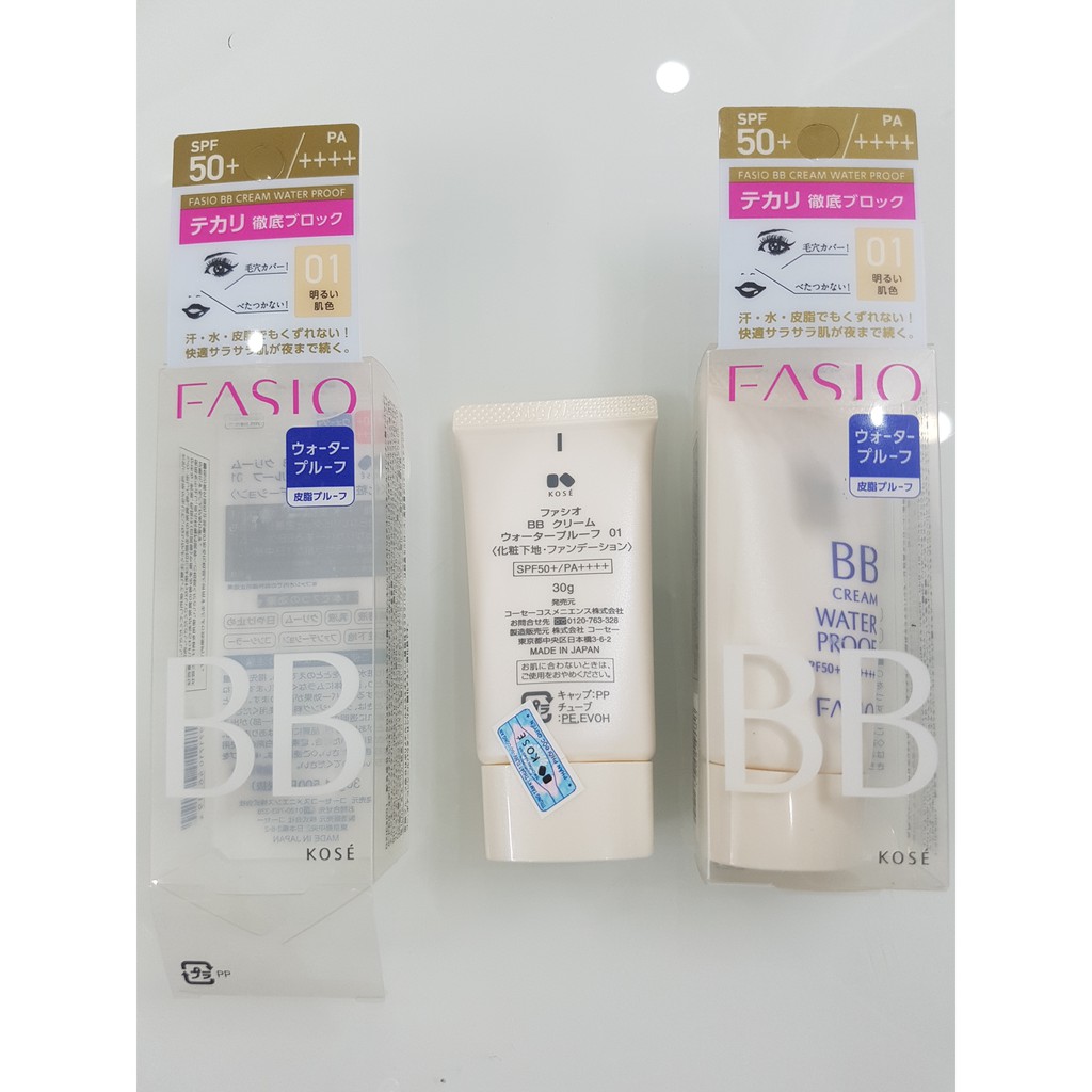 Kem nền BB Kose Fasio BB Cream Water Proof SPF50+/PA++++