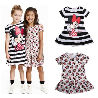 Giải phóng mặt bằng chuột Mickey Quần áo bé gái Váy chuột Mickey Bé gái Quần áo mùa hè Váy ngắn tay