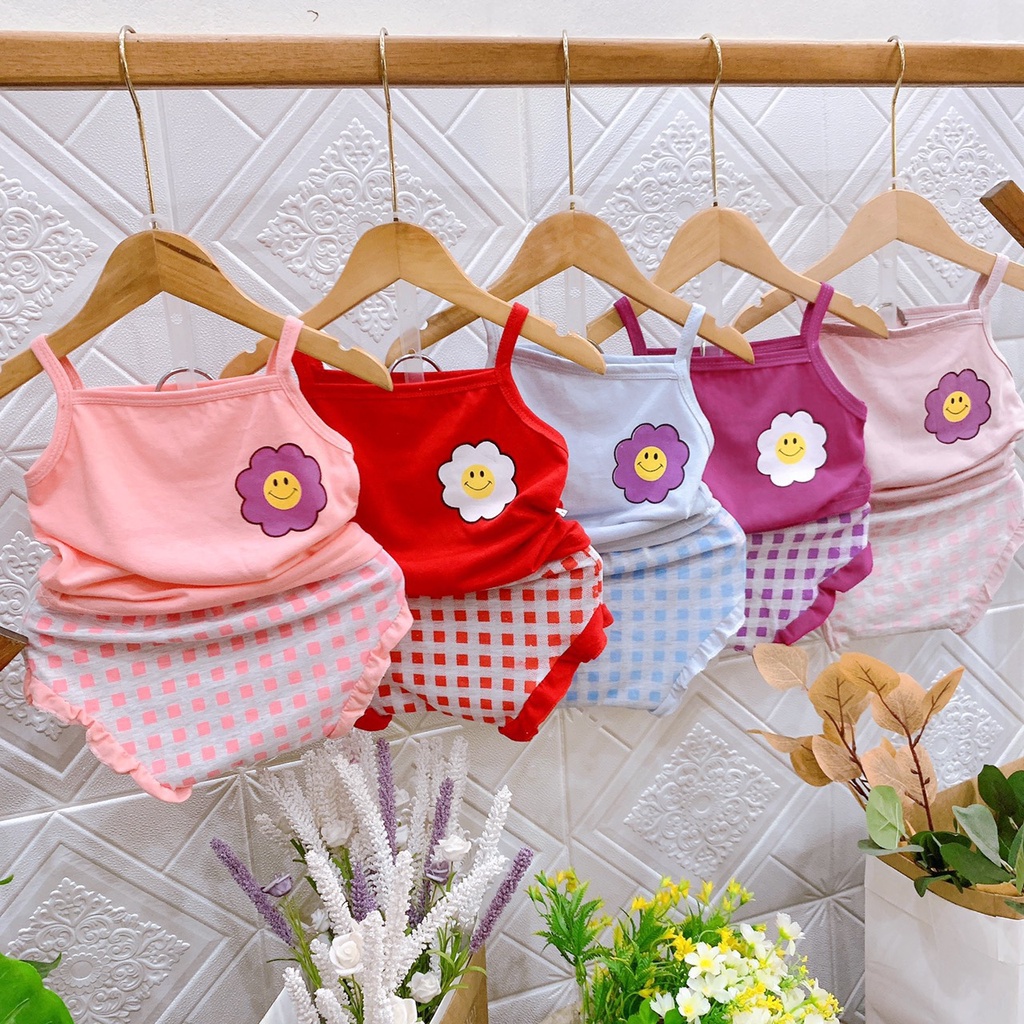 Bộ 2 dây cotton Xinh Xắn cho bé gái 6-16kg, nhiều màu lựa chọn - 𝐁𝐎𝟖𝟖