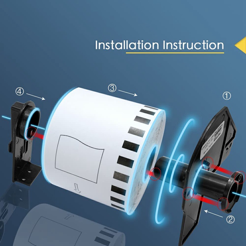 Bộ 5 Cuộn Nhãn Dán Nhiệt 38mmx90mm DK-11208 DK 11208 Cho Máy In Brother QL