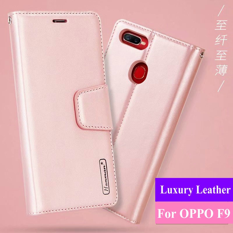 Bao da Oppo F9 hiệu Hanman [VÍ ĐỰNG THẺ ATM, TIỀN,..]