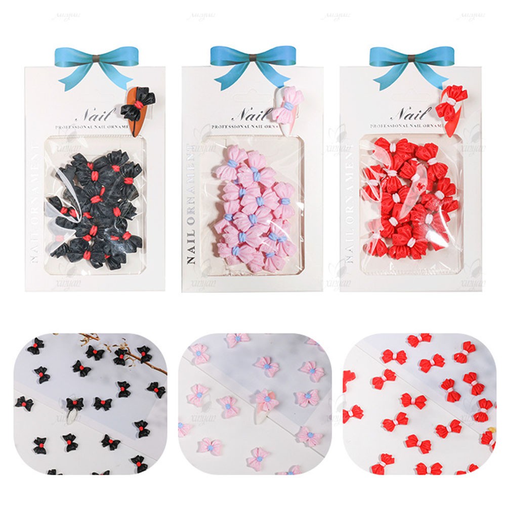 [Hàng mới về] Túi Phụ Kiện Trang Trí Móng Hình Nơ Xinh Xắn