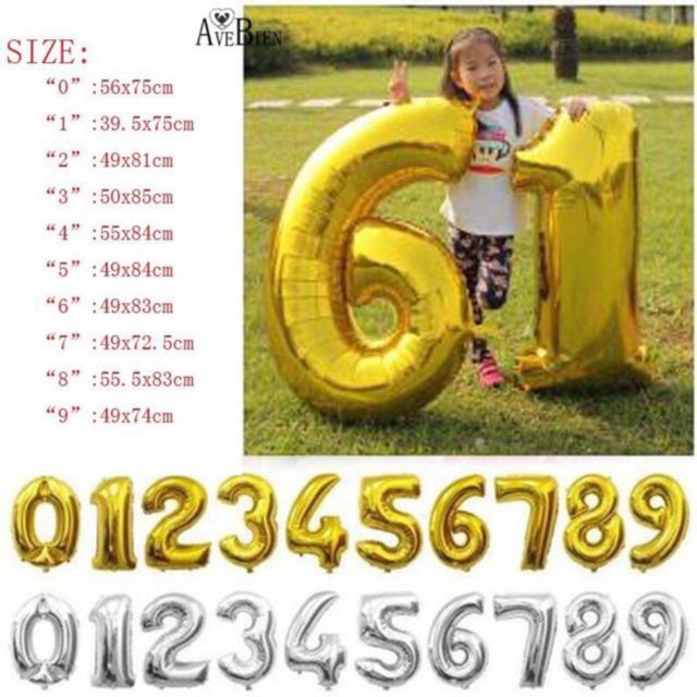 Bóng số size to cao 70cm