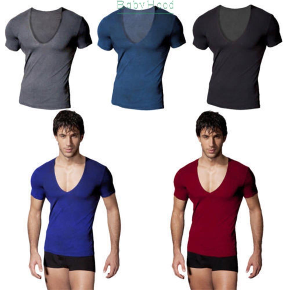 BBHOOD~T-Shirts V-Neck Summer Bodybuilding Breathable Casual Men Short Sleeve