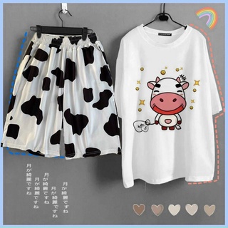 SÉT BỘ QUẦN LỬNG ĐỒ BỘ NAM/ NỮ UNISEX BÒ SỮA MOO HOẠT HÌNH , ĐỒ BỘ ĐI CHƠI, ĐỒ BỘ MẶC NHÀ TP67