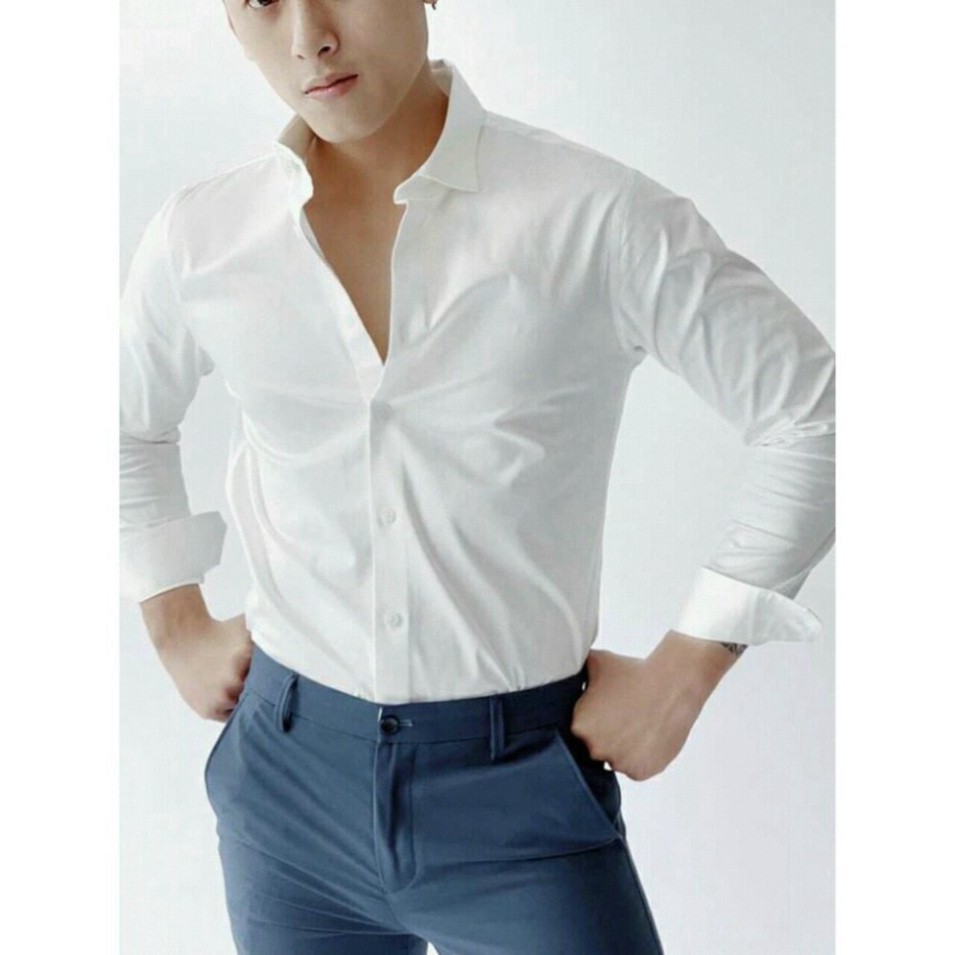 Áo Sơ Mi Trắng Cao Cấp VNXK, Vải Lụa Nến,Không Nhăn vip | BigBuy360 - bigbuy360.vn