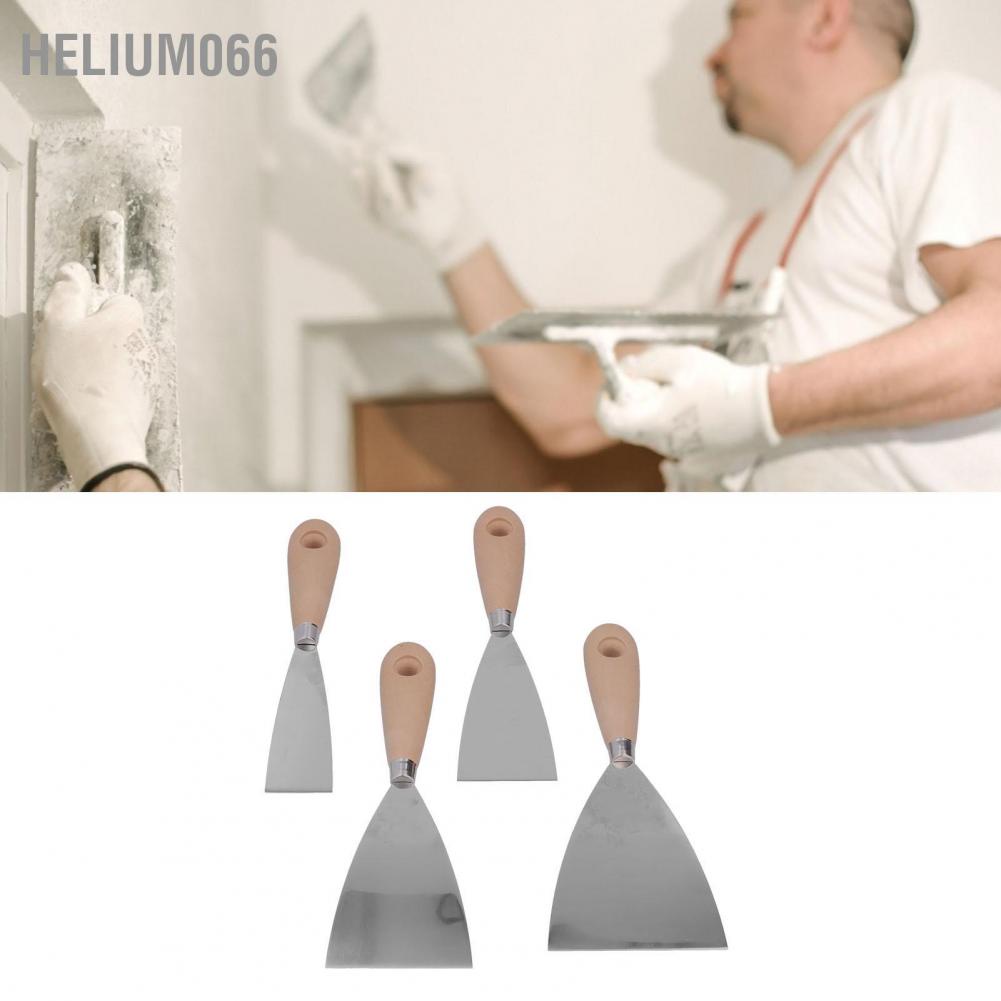 Helium066 4 cái Dụng cụ nạo dao bằng thép không gỉ Spackle Knife kim loại cạo để thạc