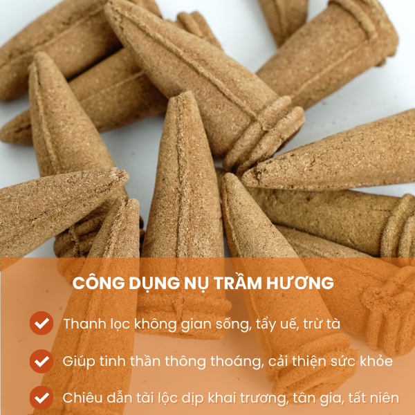 Nụ trầm hương cao cấp tặng 1 thác khói trầm hương khói ngược THIÊN MỘC HƯƠNG hộp 40 nụ 16 năm
