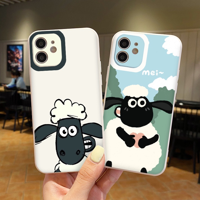 Ốp Điện Thoại iphone Cừu Shaun ốp vuông iPhone 12 8plus x 11promax 7plus 8 6 6Plus 7Plus 8Plus X Xs Max 13 Promax tr358