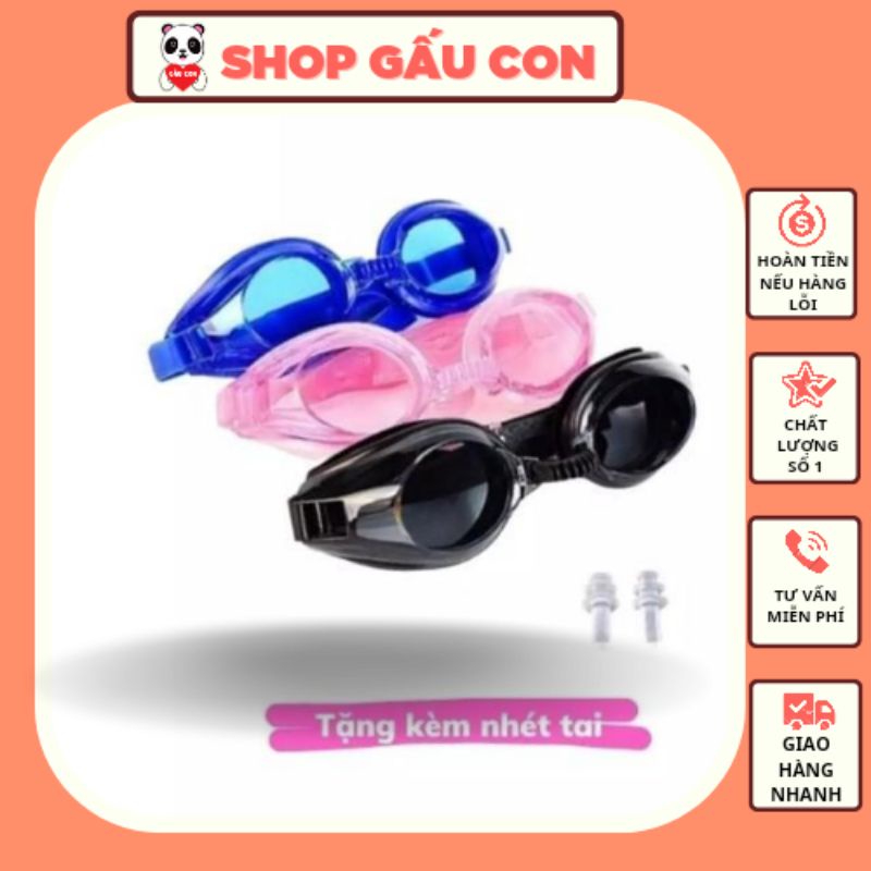 Kính bơi cao cấp, kính chống sương mù tia UV Hàng chất lượng đa dạng mẫu mã cho bé trai gái - Tặng kèm nhét