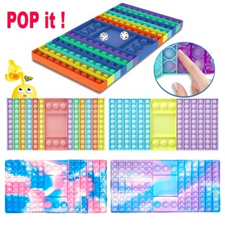 Tiktok POP IT rainbow color push bubble press toy for kids educational stress relief