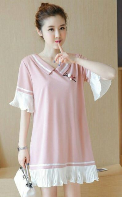 Đầm bầu váy bầu đầm suông thời trang Hàn Quốc sành điệu trẻ trung