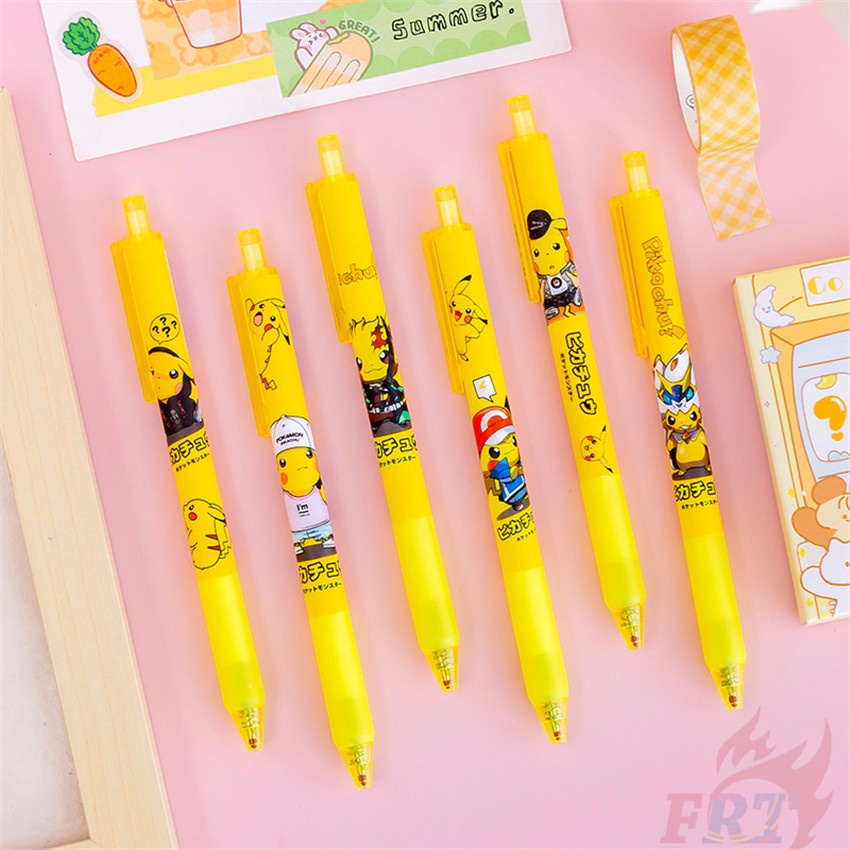Set 6 Món Đồ Thời Trang ❀ Bút Viết Hình Demon Slayer / NARUTO / Jujutsu Kaisen / Genshin Impact ❀ Bút Mực Gel Trung Tính Dùng Trong Trường Học/Văn Phòng