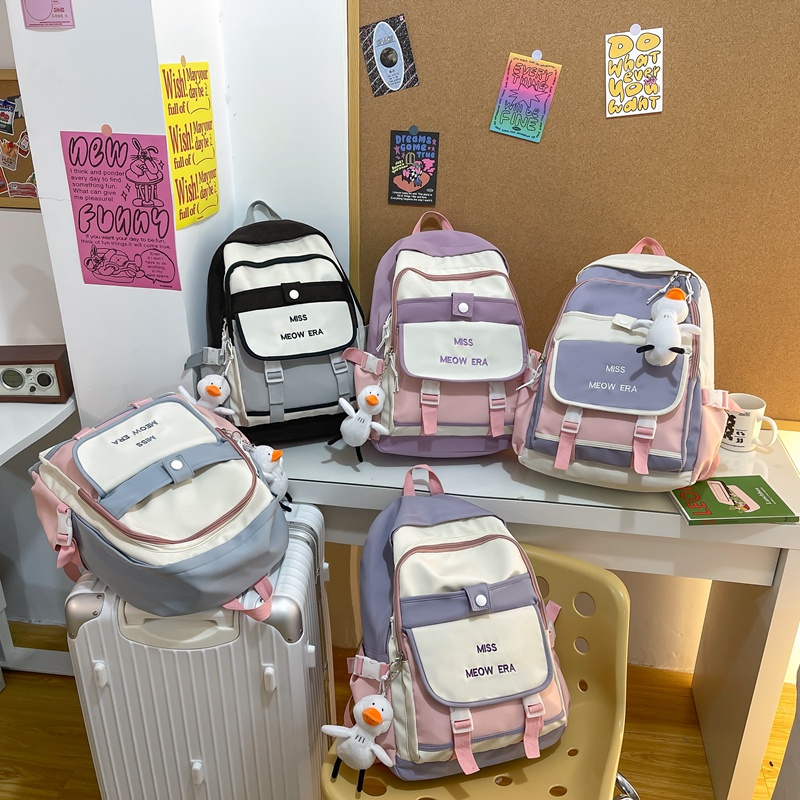 Balo Prettyzys sức chứa lớn 14 inch phong cách Hàn Quốc 2022 dành cho nữ