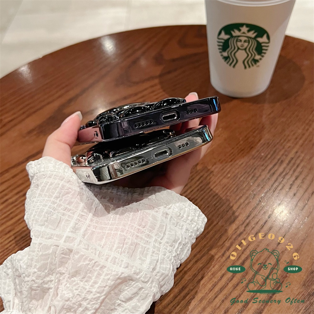 Ốp Điện Thoại TPU Mềm Trong Suốt Mạ Điện Có Giá Đỡ Hình Phi Hành Gia Kim Tuyến Cho Iphone 13 12 11 Pro Max Xs Max Xr 8 7Plus