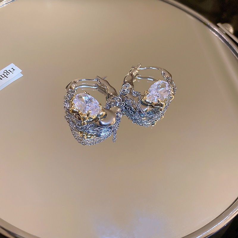 Bông Tai Đính Đá zircon Thời Trang Hàn Quốc Cá Tính