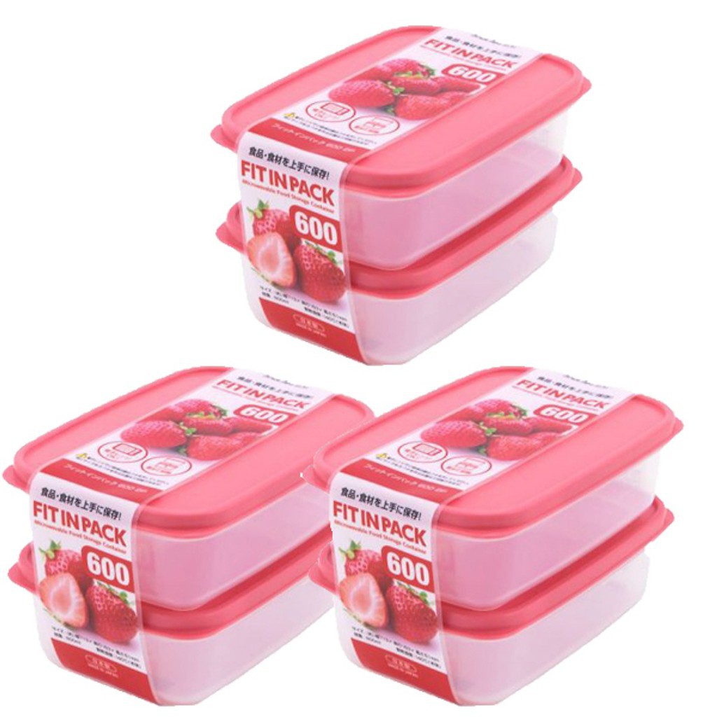 Set 2 hộp nhựa nắp dẻo 600ml