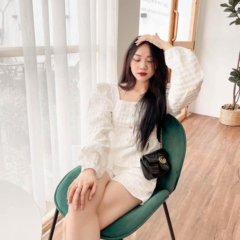 set Gấm áo tay phồng